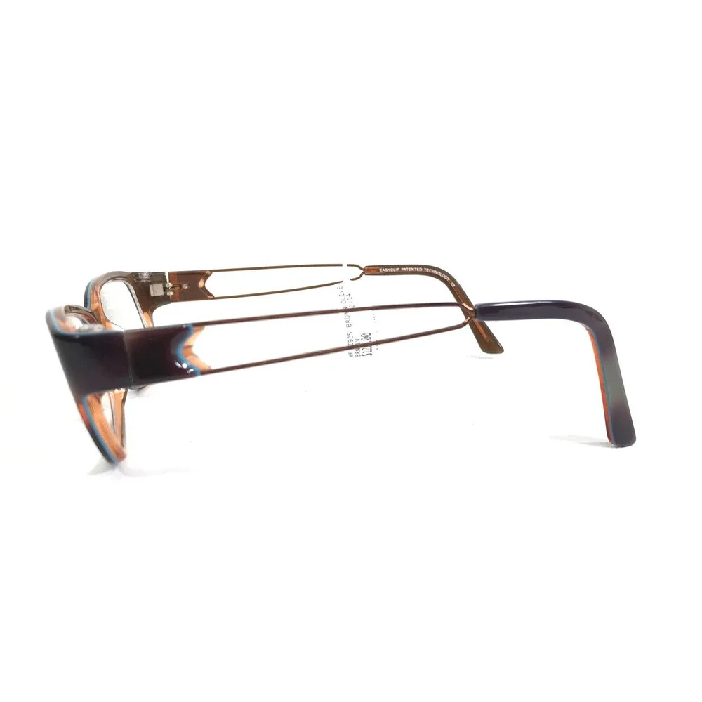 Easyclip Eyeglasses Frames WF EC925 BROWN/OLIVE Blue Frames with Clip On Lenses